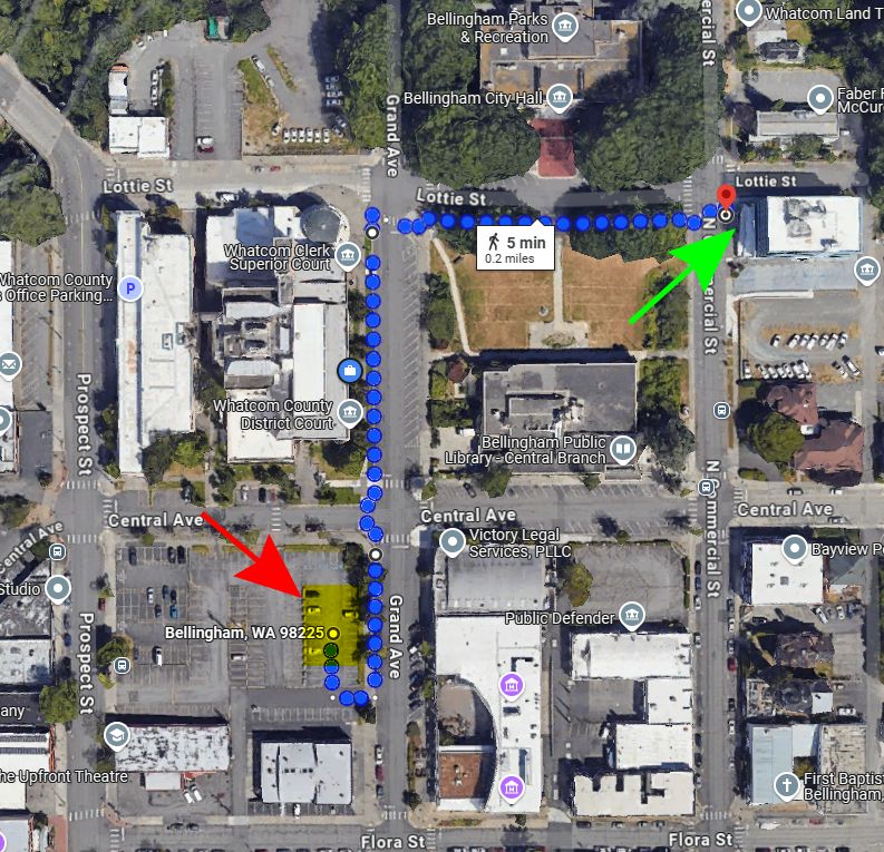 Map showing parking location
